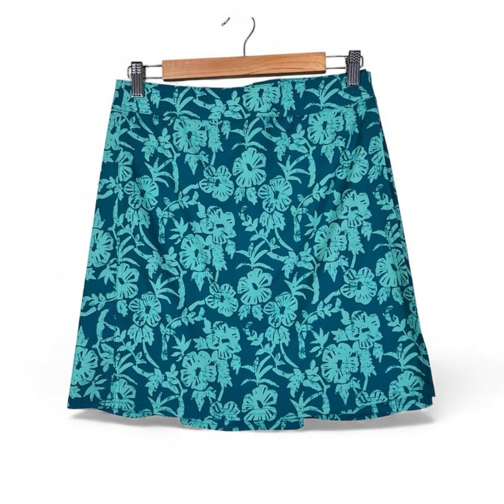 RipSkirt Green Floral Print Wrap Skirt Womens S Beachy Summer Vacation Tropical